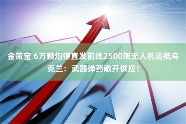 金策宝 6万颗炮弹直发前线2500架无人机运抵乌克兰：武器弹药敞开供应！
